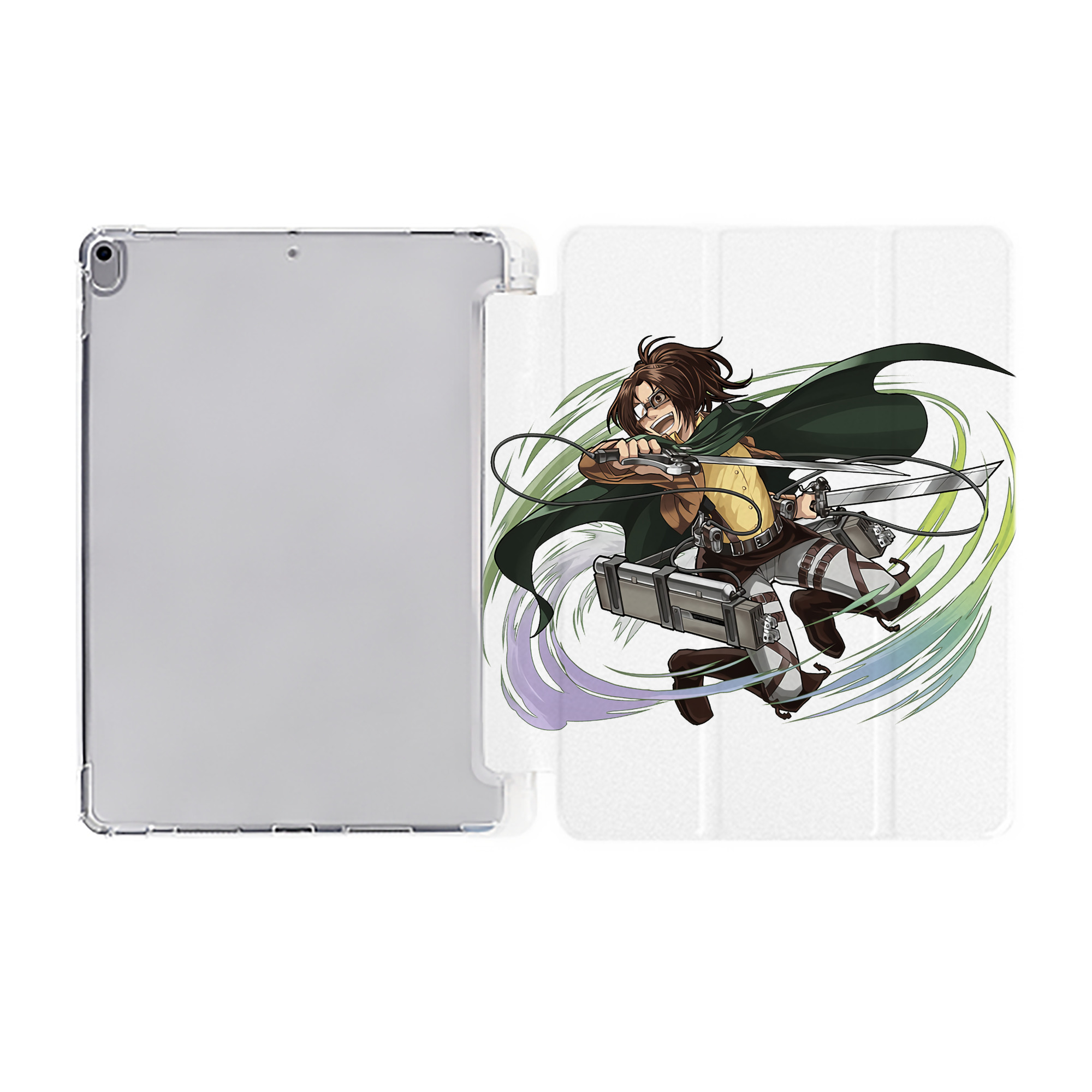 （画像用） 進撃の巨人 ハンジ·ゾエ Attack on Titan Hanji Zoe IPad ケース ペン収納付き 三つ折りスタンド PUレザー×シリコン 対応機種9.5/10.5/10.9インチ